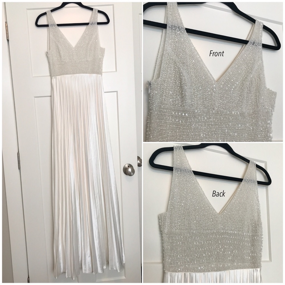 Beautiful long charmeuse satin and beads dress